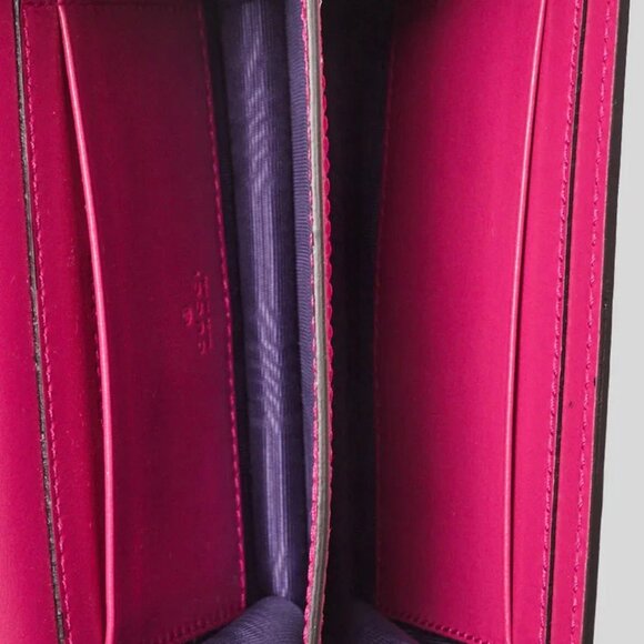 Gucci Fuchsia Quilted GG Nylon and Leather Marmont Mini Wallet on Chain Bag - Picture 8 of 10